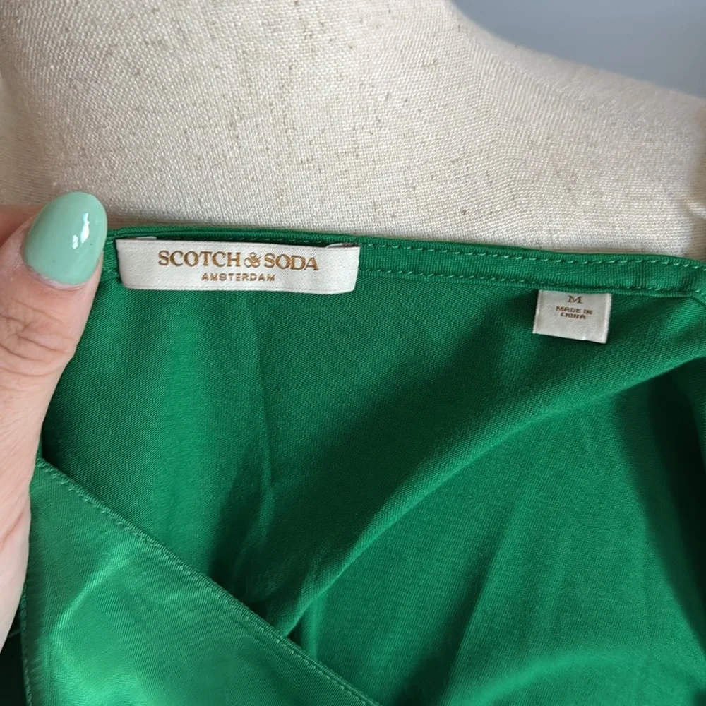 Scotch & Soda V-Neck Cropped Jersey Cami Green size Medium - Picture 7 of 9